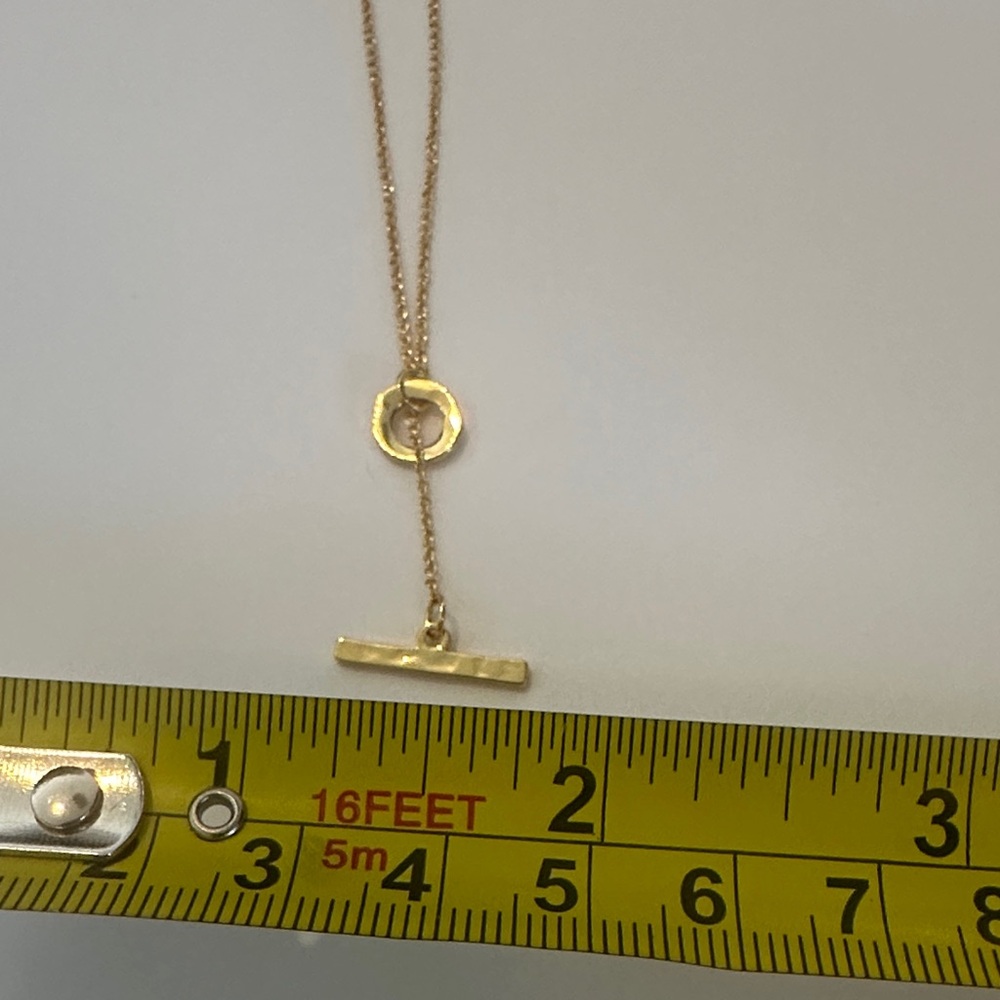 NEW Gorjana Gold Tanner Toggle Lariat Necklace with Bar & Circle Pendant Gift - Picture 4 of 4